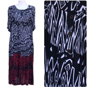 Go Softly batik mumu lounge patio house dress M